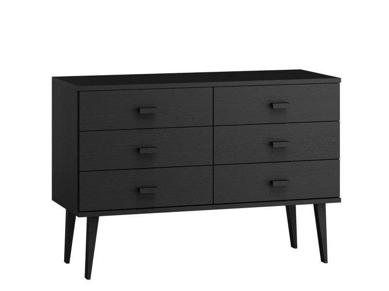 Komoda sosnowa drewniana Venuci nr2 175 cm 3s czarna