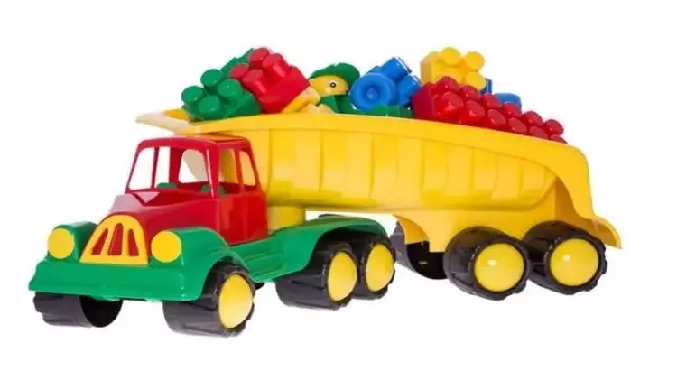 Samochód z naczepą i klockami MIX - Hemar Family