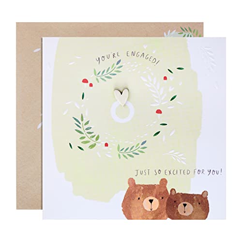 Hallmark Kartka z życzeniami zaręczynowymi - współczesny wzór z ilustracją niedźwie