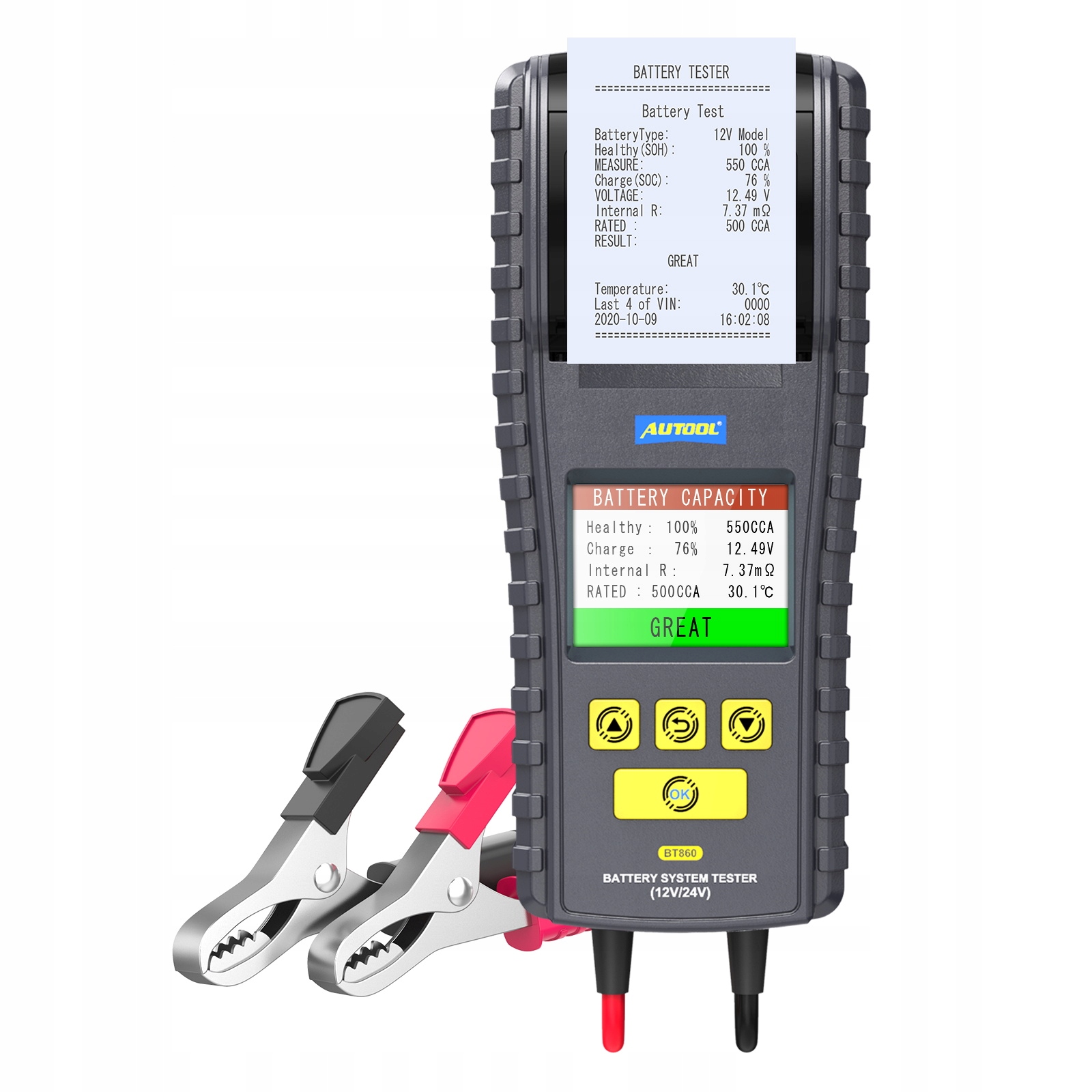 Tester Do Bateri Akumulatorów Z Drukarką 12v 24v