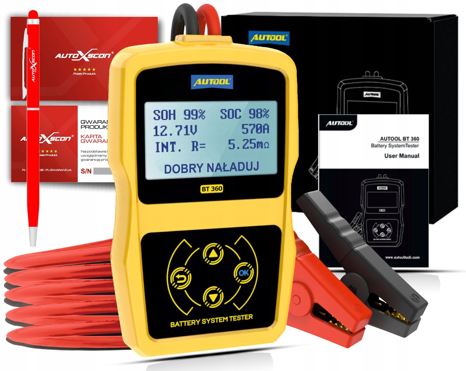Tester Akumulatorów 12V Autool BT360 Polski