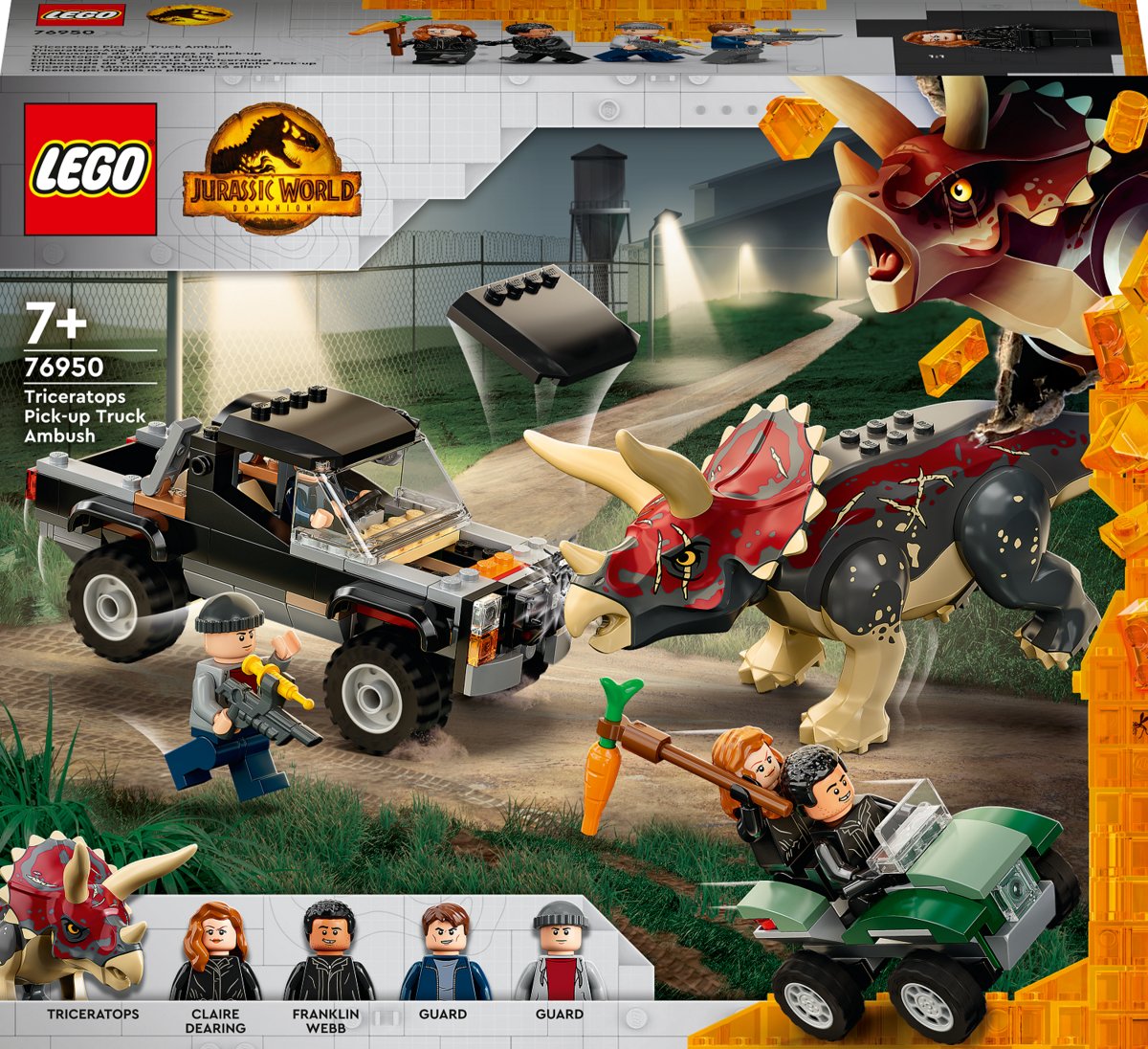 LEGO Jurassic World - Triceratops i zasadzka z pick-upem 76950