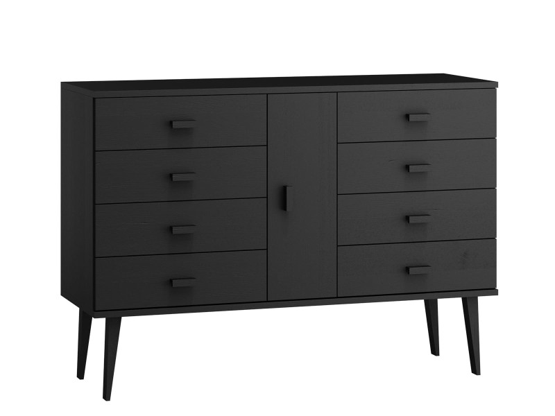 Komoda sosnowa drewniana Venuci nr4 117 cm 4s czarna