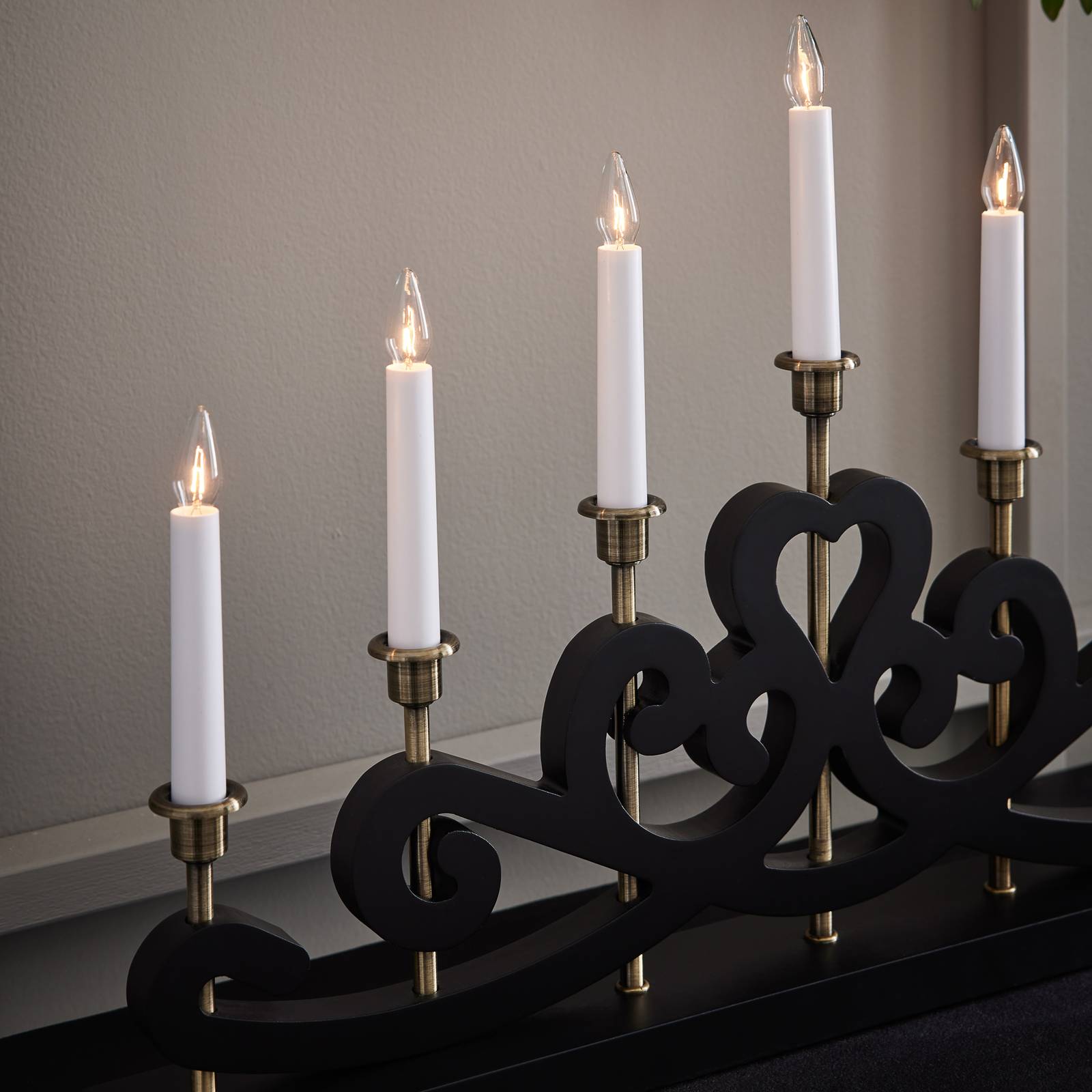 Świecznik Nightfall, drewno 7-punktowy czarny