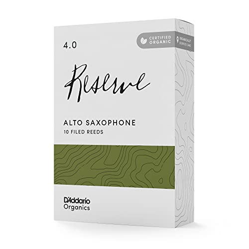 D'Addario Organisch Reserve Alto Saxofon - Rury saksofonowe - Pierwsza i jedyna bio-trzcina - 4.0 grubość, 10 szt. w opakowaniu