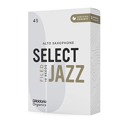 D'Addario Organiczne Select Jazz Filed Alto Stroiki Saksofon - stroiki Sax - Pierwsza i jedyna Organiczna trzcina - 4 miękkie, 5 opakowań