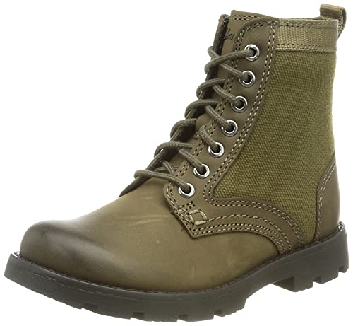 Clarks Męskie botki Heath Chard K, Skóra khaki