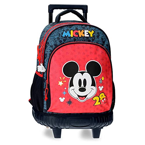 Disney Mickey Get Moving Plecak Compact 2 Koła Wielobarwny 32x45x21 cms 28,9L Poliester, Wielobarwny, Kompaktowy plecak 2 koła