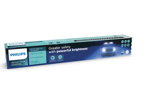 Philips Ultinon Drive 5002l Oświetlenie pomocnicze LED do świateł drogowych, 20-calowa rampa LED, 12 V/24V, 2900 lumenów, długość wiązki do 427 metrów, dopuszczona drogą publiczną