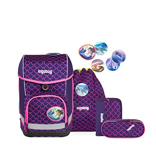 ergobag Torba szkolna Zestaw Plecak, Młodzież Unisex, Pearl DiveBear (Wielokolorowy), Jeden rozmiar