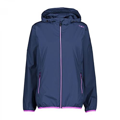 CMP Damska kurtka Women's WOMAN Jacket Rain Fix Hood, niebieska, 36 EU