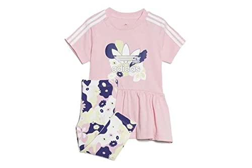 Zestawy damskiej odzieży sportowej - adidas Dress Set Baby Girls, Top:True Pink Bottom:Biały/Prawdziwy Różowy S19/ALMOST Lime S22/LEGACY Indygo S22, 1218 - grafika 1