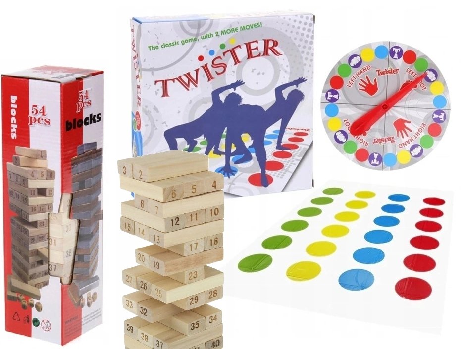Zestaw gier twister + jenga gra zręcznościowa