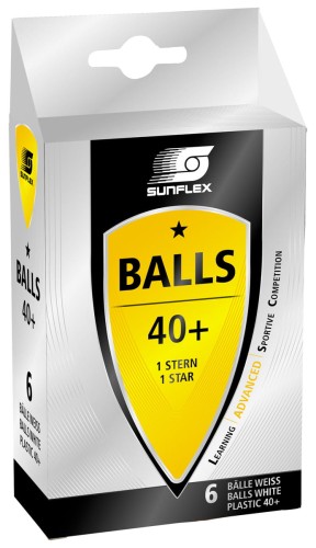 Piłeczki do tenisa stołowego SUNFLEX 1-Star Balls 6 szt. białe 21603