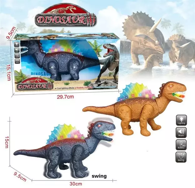 Dinozaur na baterie ze światłem i dźwiękiem - Trifox