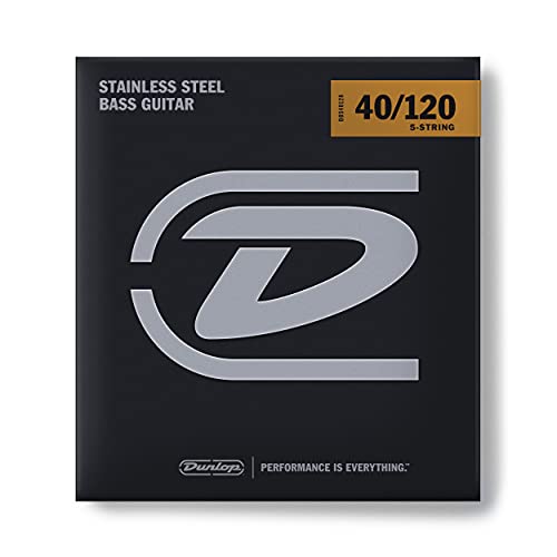 Dunlop DBS40120 lekkie 5-strunowe struny do gitary basowej 40-120 stal nierdzewna