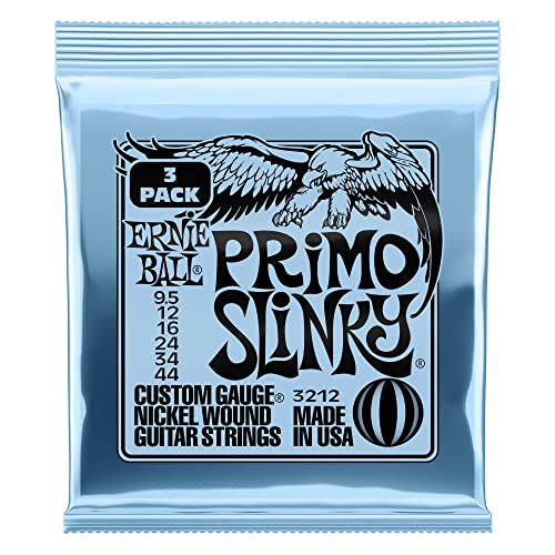 Ernie Ball Primo Slinky Nickel Wound Electric Guitar Strings 3 Pack - 9.5-44 Gauge