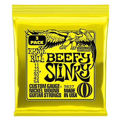 Ernie Ball Beefy Slinky Nickel Wound Electric Guitar Strings 3 Pack - 11-54 Gauge
