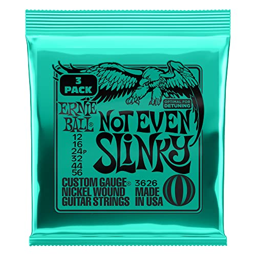 Ernie Ball Not Even Slinky Nickel Wound Electric Guitar Strings 3 Pack - 12-56 Gauge