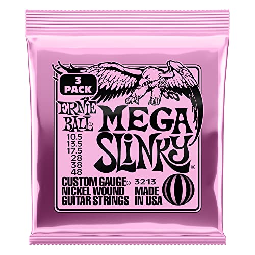 Ernie Ball Mega Slinky Nickel Wound Electric Guitar Strings 3 Pack - 10.5-48 Gauge