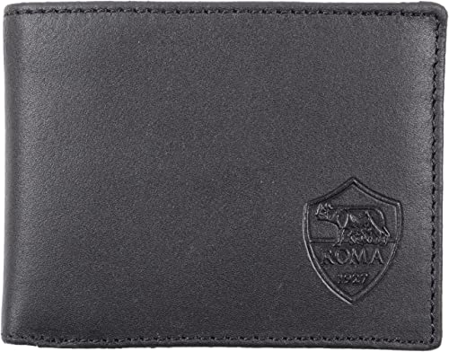 imma Unisex oficjalna skóra AS Roma portfel, czarny, 13 x 9,5 cm, czarny, 13x9,5cm