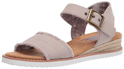 Skechers BOBS Desert Kiss-Frayed sandały damskie, Light Taupe Canvas, 40 EU