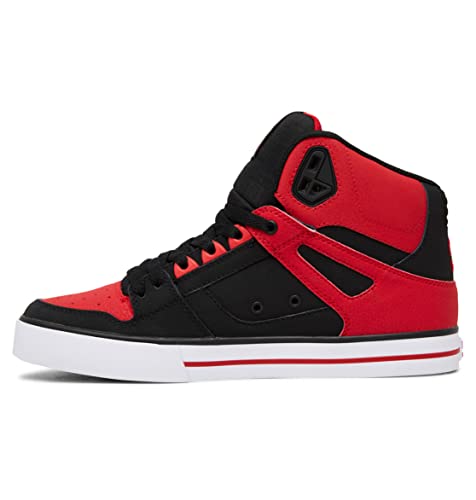 DC Pure High-top Wc Męskie buty skateboardowe, Fiery Red White Black, 46.5 EU