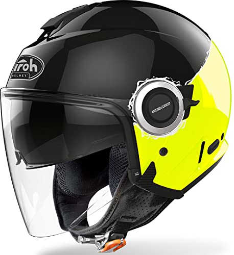 Airoh Męski kask HEF31, czarny/żółty błyszczący, XS