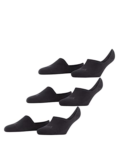 FALKE Invisible Step 3-Pack niewidoczne skarpetki damskie bawełna biały czarny ochraniacz na stopy z wysokim dekoltem, system antypoślizgowy na pięcie zestaw 3 par