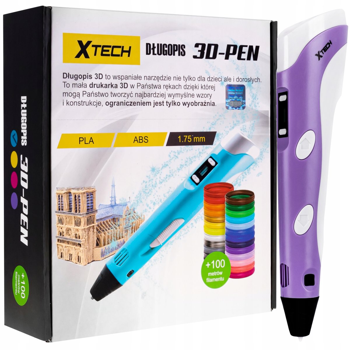 Drukarka 3D Długopis 3D Pen 2 Generacja 100M Wkład