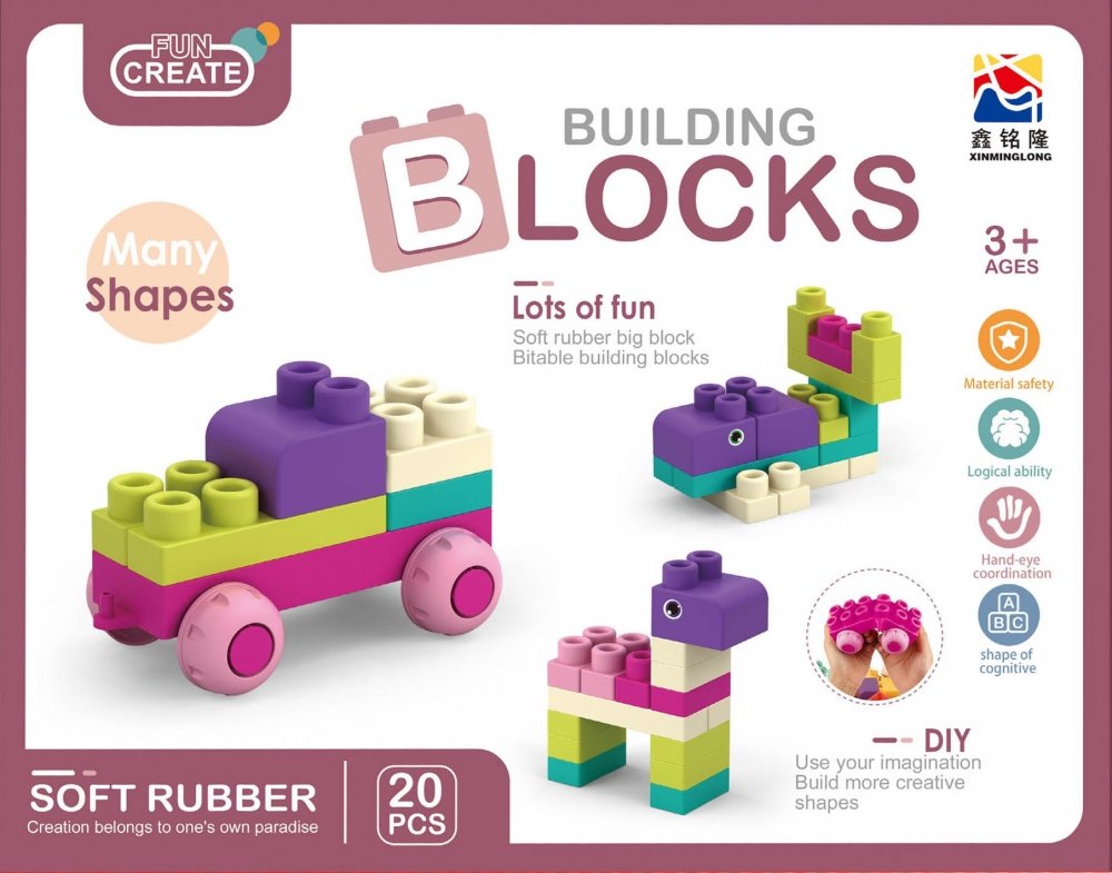 Klocki Konstrukcyjne Junior Soft 20 elementów MEGA CREATIVE 502452
