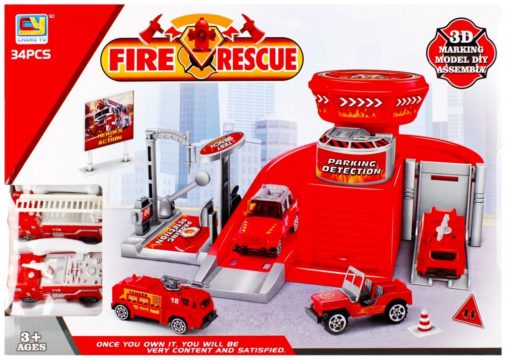 Mega Creative, Parking Straż pożarna z akcesoriami, 502212