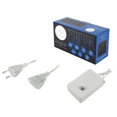 Kurtyna świetlna sople 250 x LED, 5 m, 8 funkcji, AC 230 V, światło białe. (1LM)
