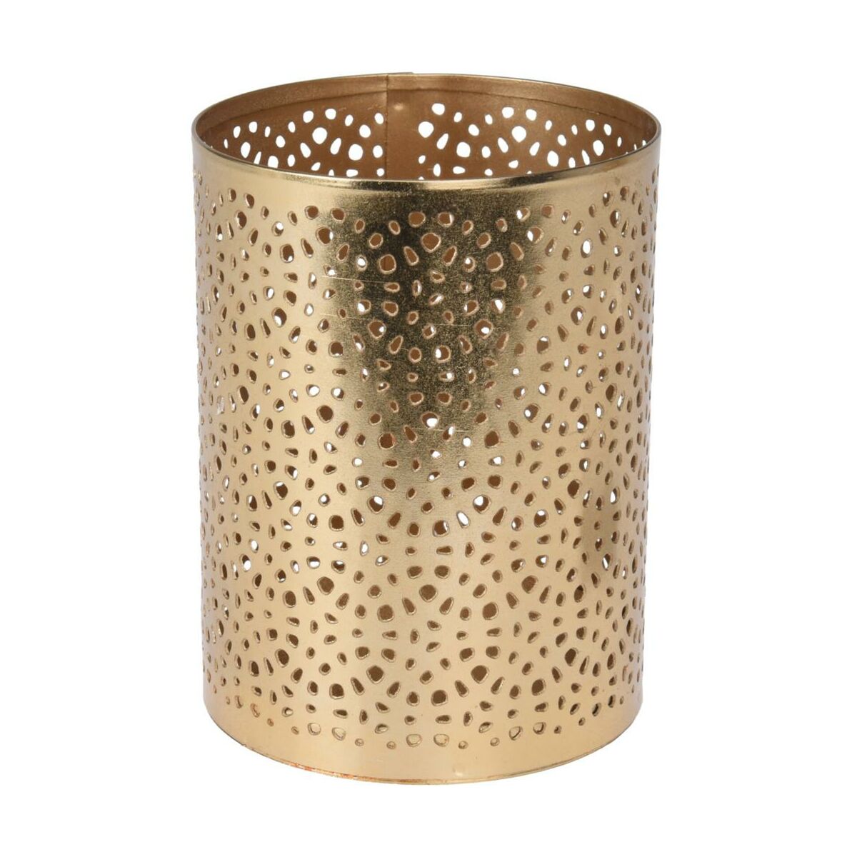 Świecznik metalowy na tealighty wys. 10 cm złoty