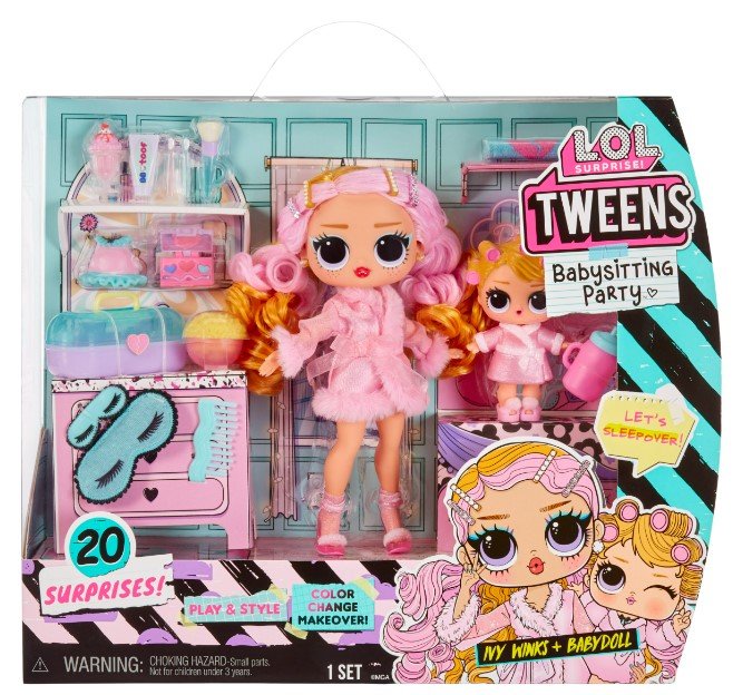 LOL Surprise, lalka Tweens Ivy Winks + Babydoll, Piżama Party