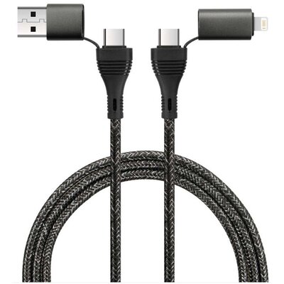 Kabel USB Typ-C/USB - USB Typ-C/Lighning FOREVER Core 1.2 m Czarny