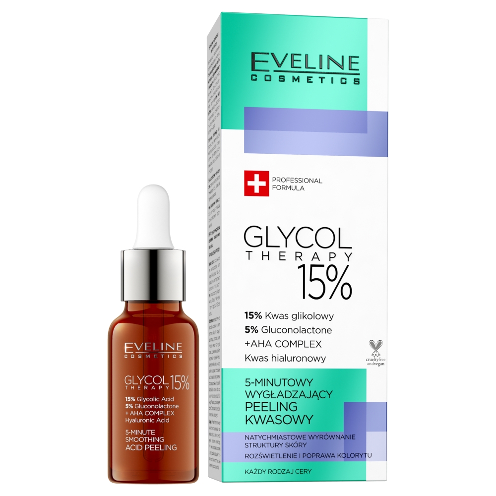 Eveline Cosmetics Glycol Therapy 5-minutowy wygładzający peeling kwasowy 18.0 ml