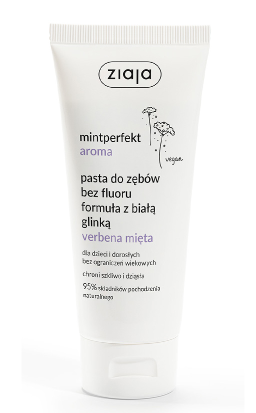 Ziaja ZIAJA - Mintperfekt Aroma - Biała glinka do mycia i higieny zębów bez fluoru - Verbena i Mięta - 100 ml