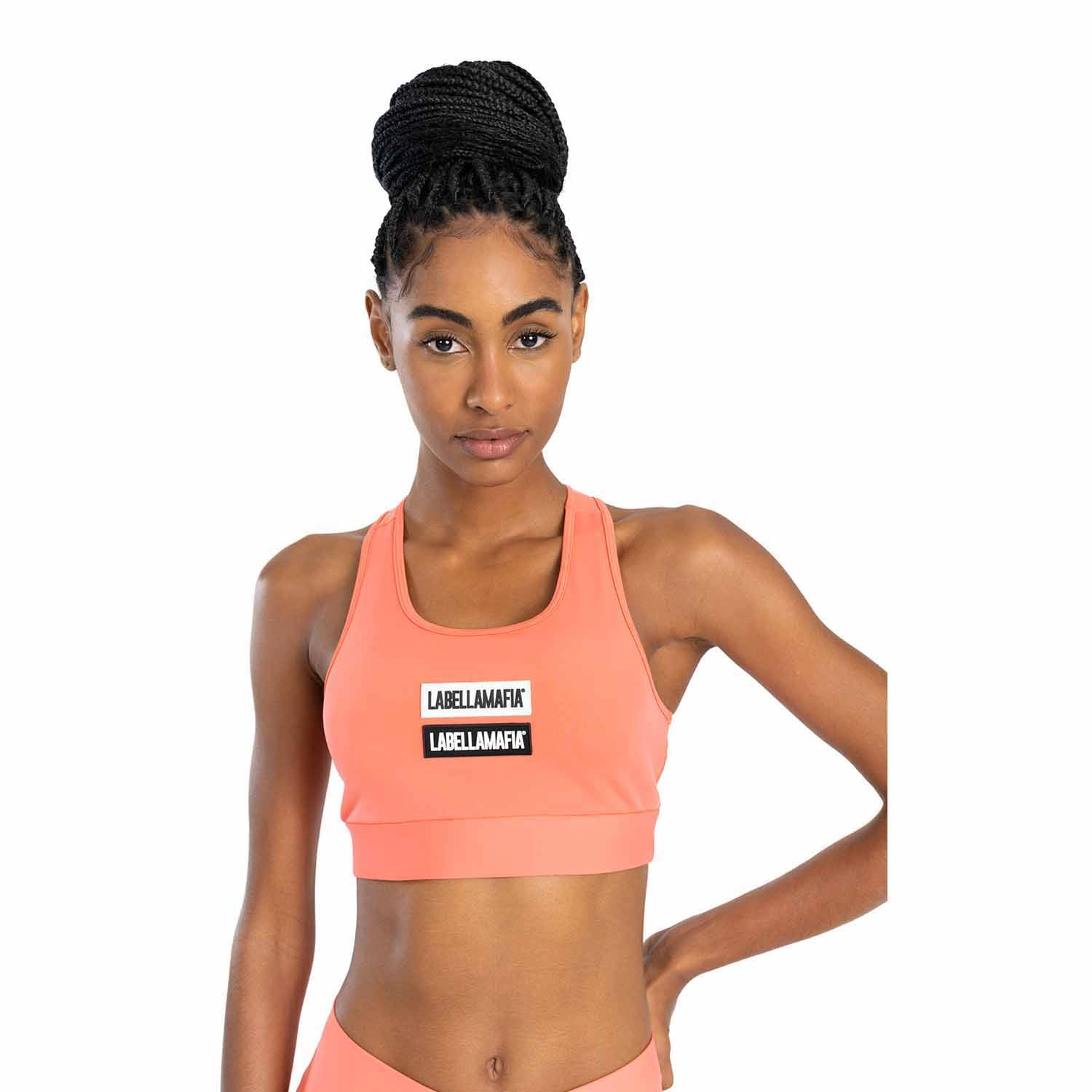 Biustonosz sportowy LABELLAMAFIA SPORTS BRA GO ON CORAL