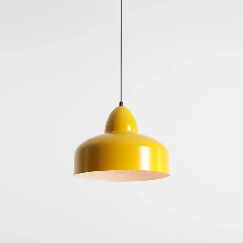 Kolorowa lampa wisząca, metalowa pojedyncza, Como Mustard  Aldex)