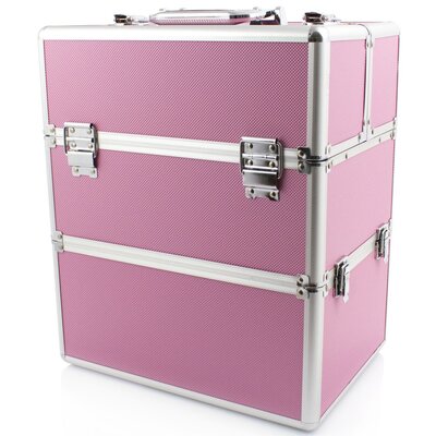 Sunone, Kuferek Kosmetyczny Dwuczęściowy XL Z 4 Półkami Różowy Strukturalny