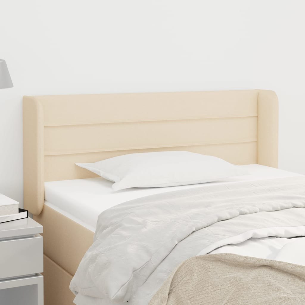 Lumarko Zagłówek uszak, kremowy, 83x16x78/88 cm, tkanina