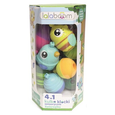 Trefl, Lalaboom, Zestaw kulko-klocków - zwierzakii, 24 elementy, 61682
