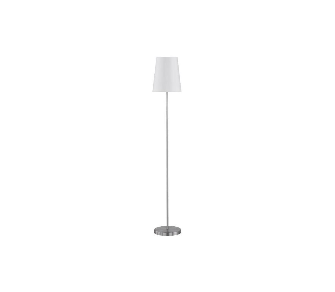 WOFI Action by  332901066000, lampa stojąca; seria: Fynn; kolor: nikiel mat; kolor (klosz): biały; wysokość: 150 cm/: 25 cm, metalowy, 60 Watts, E27, nikiel mat/biały, 25 x 25 x 150 cm 332901066000