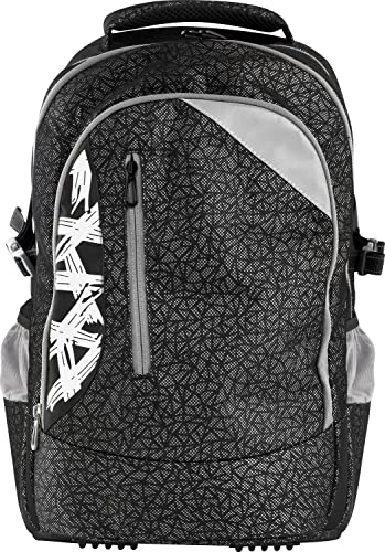 Eberhard Faber 577642 - Plecak szkolny X-Style Pro w kolorze czarno-szarym z 2 komorami, kieszenią boczną i uchwytem do przenoszenia, tornister, elementy odblaskowe oraz wyściółka na ramię i plecy