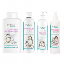 Sylveco Zestaw dla dzieci Oliwka do ciała + zasypka + Szampon + Krem 200 ml + 100 g + 300 ml + 150 ml