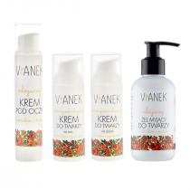 Vianek Zestaw odżywczy do pielęgnacji twarzy 150 ml + 15 ml + 2 x 50 ml