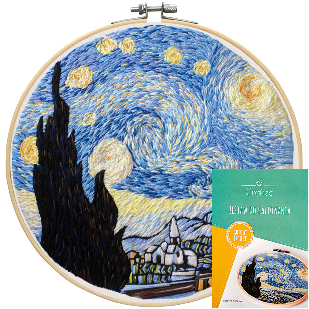 Zestaw Do Haftu Wyszywania Haftowania Gotowy Wzór #2 Tamborek Muliny Igły Płótno Do Haftowania