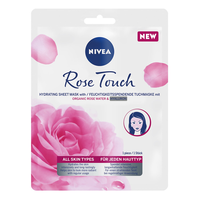 Nivea Rose Touch - Nawilżająca maska w płachcie z organiczną wodą różaną 29ml