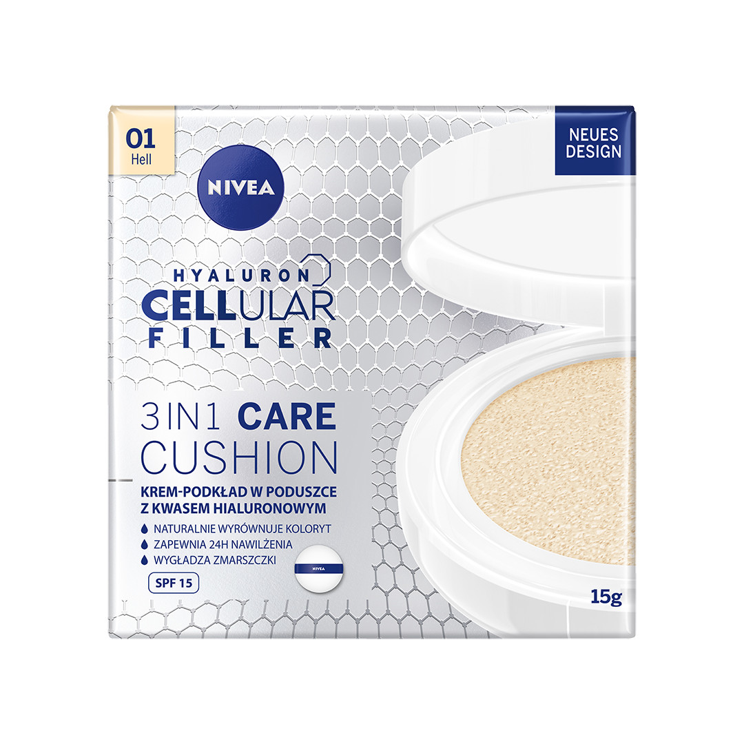 Nivea Hyaluron Cellular Filler 3in1 Care Cushion SPF15 01 Light 15g 108135-uniw